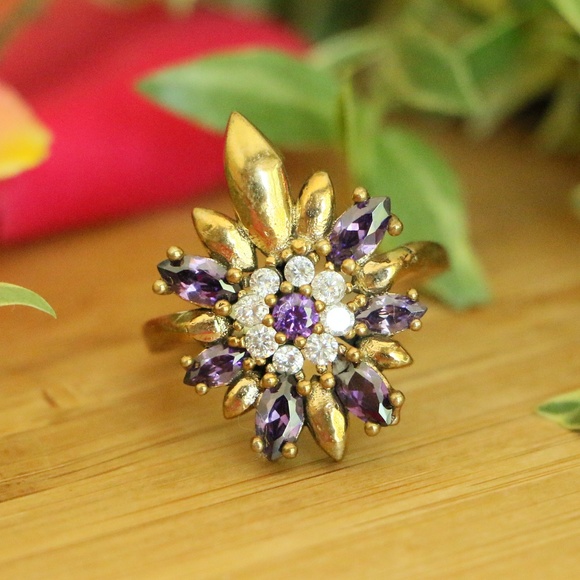 Turkish style Jewelry - Sterling Silver Amethyst Stones And Topaz S 7.5